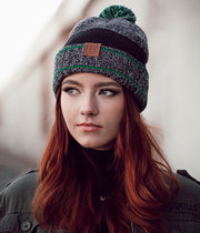 IE Heathered Pom Beanie