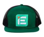 IE Green on Green 7 Panel Snapback Hat